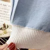 Frauen Frühling Sommer Stil Gestrickte Pullover Pullover Dame Casual Patchwork Farbe V-ausschnitt Kurzarm Rosa Pullover Tops 210604