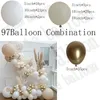 97st Sand Vit Ballonger Garland Arch Kit Golden Chrome Globos För Födelsedag Baby Shower Weddings Party Decoration 220217