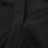 Yitimuceng volanté bord robes en mousseline de soie pour les femmes solide noir printemps col en v taille ample à manches courtes français bureau dame 210601