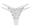 Calcinha de Renda Feminina Cueca Tanga Sexy G String Cintura Baixa T-Back Bordado Flor Cueca Design de Biquíni Preto Vermelho Branco Verde