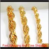 Fashion 5Mm 6Mm Hip Hop Rope Chain Necklace 18K Gold Plated Chain Necklace 24 Inch For Men Tfpfh Hj63G323N