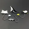 Pins, broscher Söt Whale Penguin Emalj Tecknade Pins DIY Badges Metal Pin Gåvor för vän Smycken Astronaut Kedja Brosch Backpack