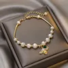 Link Chain 2022 Barock sötvatten Pearl Armband Retro Chic Little Bee Jewelry Personlighet Kvinnor Present Fawn22