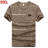 Plus Rozmiar M ~ 7XL 8XL 9XL Lato Marka Topy Tees Szybki Slim Slim Fit Koszulka Mężczyźni Odzież sportowa Duży Rozmiar Krótki Rękaw T Shirt 210225