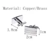 6 Pair Two Lines Mens Cufflinks For Groomsmen Gifts Classic Sliver Blank Cuffs Male French Cufflink CL-020