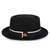 أزياء تصميم رافي قبعة الصوف النقي مضففة قبعات ربيع صيف كبير brims honeybee لؤلؤة القبعات القابلة للتعديل للسيدات بدون top7483429