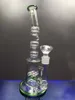 Green bong dab rig hookahs gridded inline perc recycle oil pipes bongs with 18.8 mm joint heady glass for smoking zeusart shop