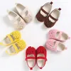 Första vandrare 2021 Baby Girl Shoes Född Mjuk Bekväm Bottom Non-Slip Classic Princess Toddler Flower Kids