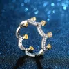 Обручальные кольца DODO золотого цвета в форме короны для женщин Принцесса Королева Анель Шикарные ювелирные изделия с кубическим цирконием Кристалл Bijoux Ra0639838095