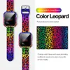 Leopard Rose Crânio Impressão de Silicone Correias com Casos Protetores Substituição Pulseira Bandas de Pulso para Apple Watch Series 6 5 4 3 2 1 SE 38mm 42mm 40mm 44mm