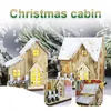 Christmas Luminous Cabin Wooden House Glittery LED Light Home Decoration Night Lamp Pendant Led Candles Prop Can03 Y201020