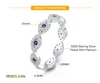 S925 Anelli in argento sterling per le donne Buona fortuna Pietra blu Pieno AAA Zircone CZ Anello di marca di lusso Turchia Gioielli da sposa 211217