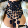 Hänge halsband hängsmycken smycken kmvexo mode maxi halsband för kvinnor kristallpärla krage choker tassel uttalande chockers 220121 droppe