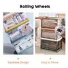 60l Movable Stackable Storage Box Shoe Clothes Organizer Abs Closets Containers Cabinet for Home Office under Desk/bed