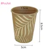 Wegwerp Dinware Nature Nature Golden Palm Leaf Party Paper Bords Cups Napking Milieuvriendelijk bestek