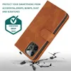 For Iphone Phone Cases Cover Case Zipper Wallet Solid Color Skin-Feeling Pu Leather Flip Kickstand With Coin Purse 13 12 11 Pro Max Xr Xs X 7 8 Plus