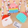 Santa Claus roedor Pioneer Toy Bag Creative Child DescomPresione Burbuja Silicone Messenger Bags Squishy Fidget Thread Toys