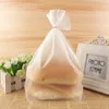 LBSISI Life 100pcs Frosted Bread Bags Soft Plastic Cookie Food Cake Dessert Packing Bags With Bottom With Wires 201015