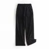 black corduroy straight pants high waist trousers for women belt pleated suit pants vintage korean streetwear Q0801