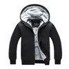 Mäns tröja kappa höst vinter förtjockad mode casual varm dragkedja hooded fleece liner s jacka mens kläder 211214