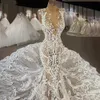 Sexy 2022 Lace Mermaid Wedding Dresses Bridal Gowns Jewel Neck see throuogh Appliqued Country Vestidos De Novia