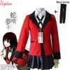 7 sztuk Pełny zestaw JP Anime Kikegurui Cosplay Costume Halloween Jabami Yumeko Igarashi Sayaka Cosplay School Uniform Y0913