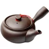 Японский стиль фиолетовый глина ручной работы чайник китайский набор творческий офис кунг-фу чайник керамическая боковая ручка фильтр горшок 210813