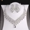 Barokke luxe kristallen kralen bruids sieraden sets tiaras kroon ketting oorbellen bruiloft Afrikaanse kralen sieraden set 2106192507889