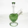 Bong in vetro a forma di cuore Bong narghilè Bong in vetro tubi per l'acqua raccoglitore di ghiaccio materiale spesso per fumare 9 "olio dab rig gorgogliatore