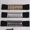Belts Women's Runway Fashion Diamonds Beaded Elastic Cummerbunds Female Dress Corsets Waistband Decoration Wide Belt TB1861