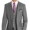 3 pièces formelles hommes d'affaires costumes pour mariage Slim fit gris foncé marié smoking avec revers cranté personnalisé homme costume de mode nouveau X0909