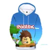 Capuz dos desenhos animados de crianças Roblox moda primavera digital e outono de algodão impressão popular meninos e meninas casaco