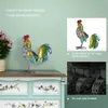 Tooarts Rooster Sculpture Modern Iron Ornament Art Home Decoration Handicraft Shelf and Desk Vibrant Colors 210924