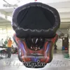 Outdoor Halloween Decorative Inflatable Burning Skull 4m Giant Air Blown Death Head Bone Replica For Concert And Carnival Night Decoration