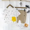 Çocuk giyim seti bebek giyim setleri bebek erkek kıyafetleri yaz kısa kollu tişört+kısa pantolon çocuklar erkek kıyafetleri