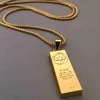 Pendentif collier en acier inoxydable barre d'or pendentifs colliers hommes Hip Hop mode alliage bijoux cadeau 9940764