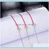 リンク、ブレスレットジュエリーリンク、チェーンYun Ruo Rose Gold sier color zircon zircon Red Line Bracelet 316Lチタンスチールジュエリーウーマン