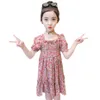 Vestido de menina padrão floral meninas praia crianças crianças es verão 6 8 10 12 14 210528