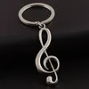 Keychains rostfritt stål Musik Keychain Key Ring Musical Note Chain Symbol Chorus Gift for Student Friend