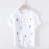 Mens Graphic Tees Summer Short Sleeve Cotton Linen Splice T Shirt O-Neck Casual Cartoon Tshirts Top Male Print Clothing 210601