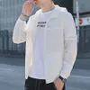 Erkek Ceket Güneş Kremi Yaz Cilt Giyim Ince Nefes Sunscreen Açık Sporlar Üç Bar Baskı BDK7