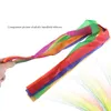 Bestorard 12st Rainbow Lint Splice Kleurrijke Gym Streamer Baton Twirling Rod Rhythmic Art Gymnastic Dance Lint voor Kids Y0228