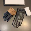 Leitura de pele de strass-pele de pele de carneiro moda estilo vintage cinco dedos luva outdoor inverno quente masculino mitenes de ciclismo