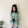 Vår ny ankomst tjej klänning bomull prinsessa klänning djur tryckt koreansk stil bubbla långärmad för söta söta baby flickor Q0716