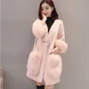 Women's Fur & Faux 2021 Winter Coat Female Lamb Mink Plus Size Loose Jacket Imitation Mid-length Outwear