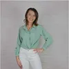 Wiosna Formalna Koszula Plus Size Kobiety Lapel Latarnia Bluzka Zwięzła Styl Oficjalna Lady Koszula 210604