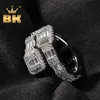 BLING KING BAGUETTE ZIRCON RINGS ICED OUT BLING SQUARE CUBSIC ZIRCONIA MEN CHARM LUXURY FASHION HIPHOP Smycken för present 211217