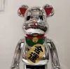 Bearbrick 400 galvanoplastia ouro sorte gato figura decoração de mesa