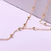 Цепочки для подвесного ожерелья бохо для женщин с золотой кисточкой.