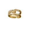 2021 elemento geométrico criativo nó de metal abertura de ouro para mulher moda jóias festa de luxo anel incomum